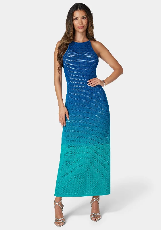 Printed Abstract Women Dress for a Modern and Artistic AppealOmbre Crochet Slip Maxi Dress Printed Abstract Women Dress for a Modern and Artistic AppealOmbre Crochet Slip Maxi Dress