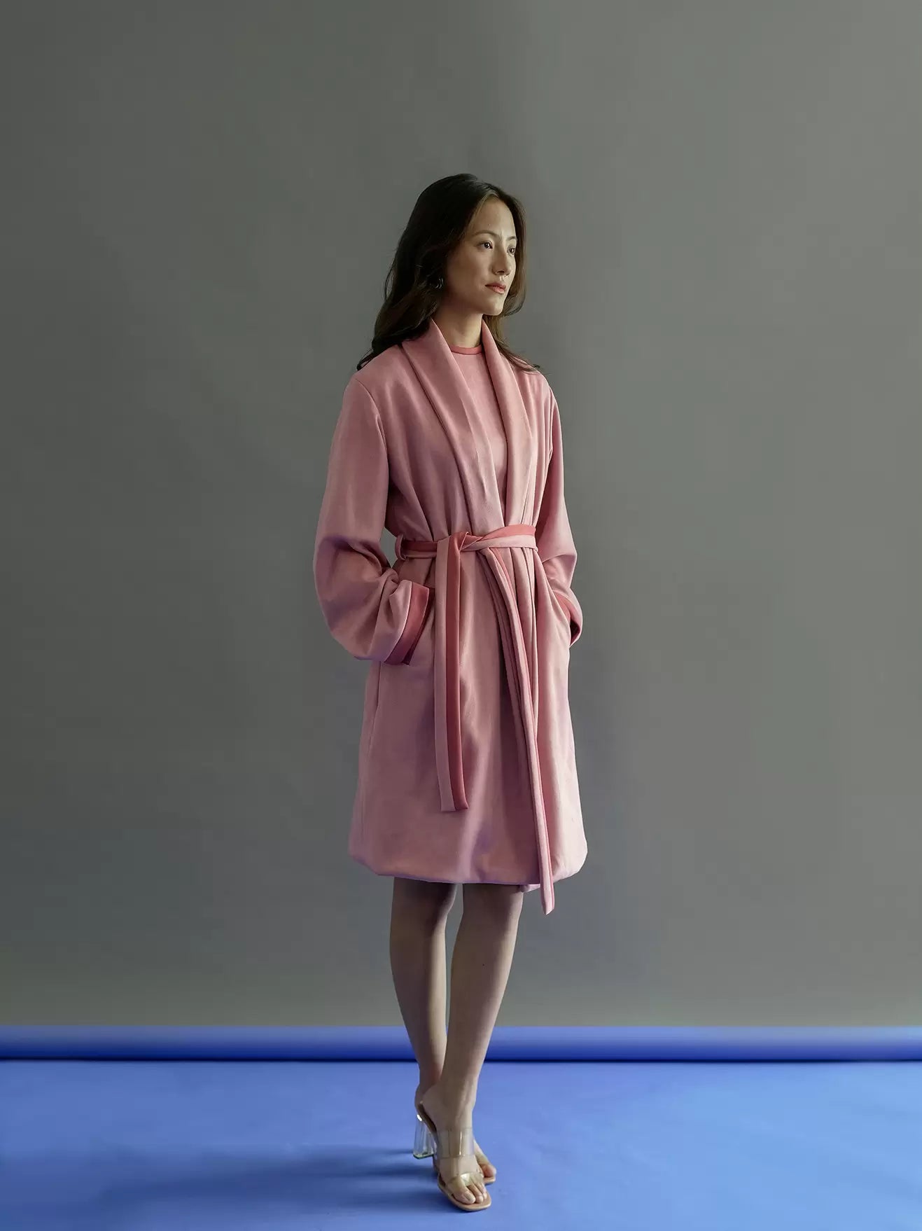 Sleeveless Women Dress in Bright Colors for Summer PartiesPink Suede: Flap Collar Overcoat And Dress: Notch & Set For Women Sleeveless Women Dress in Bright Colors for Summer PartiesPink Suede: Flap Collar Overcoat And Dress: Notch & Set For Women