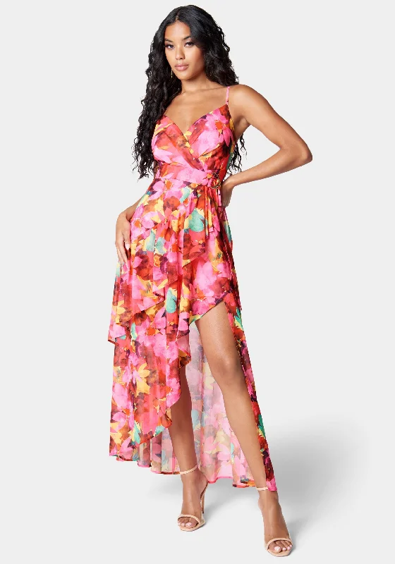 Ruffled Women Dress with Multiple Layers for a Playful and Girly StylePrinted Ruffle Wrap Maxi Dress Ruffled Women Dress with Multiple Layers for a Playful and Girly StylePrinted Ruffle Wrap Maxi Dress