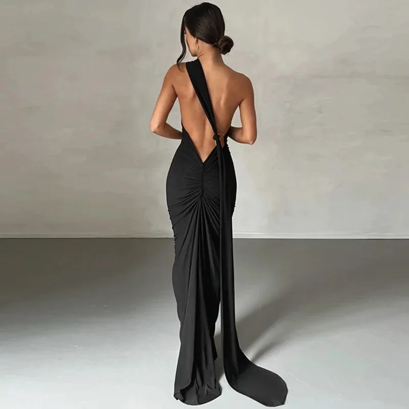 Printed Abstract Women Dress for a Modern and Artistic AppealRuby Statement Backless Maxi Dress Printed Abstract Women Dress for a Modern and Artistic AppealRuby Statement Backless Maxi Dress