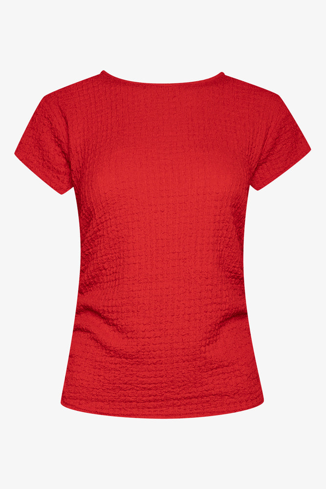 Crop Top Women T Shirt to Pair with High - Waisted BottomsBlister Short Sleeve Top Red Crop Top Women T Shirt to Pair with High - Waisted BottomsBlister Short Sleeve Top Red