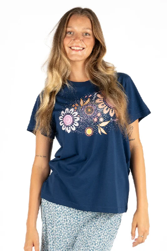 Floral Print Women T Shirt for a Feminine TouchCountry Resources Cobalt Cotton Crew Neck Women's T-Shirt Floral Print Women T Shirt for a Feminine TouchCountry Resources Cobalt Cotton Crew Neck Women's T-Shirt