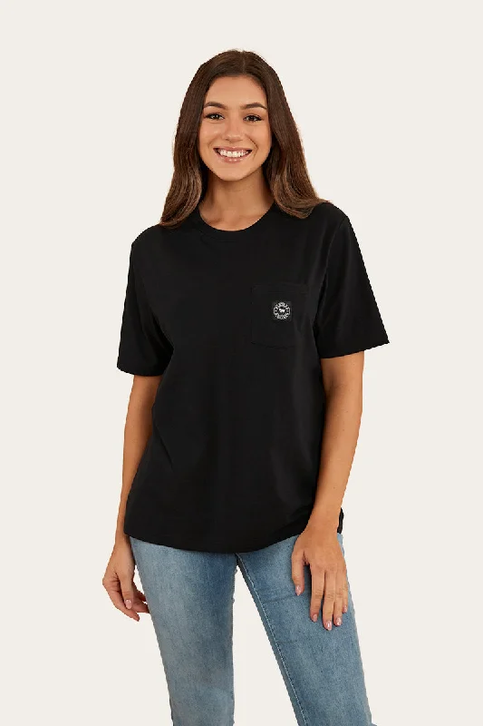 Floral Print Women T Shirt for a Feminine TouchEsther Womens Loose Fit T-Shirt - Black Floral Print Women T Shirt for a Feminine TouchEsther Womens Loose Fit T-Shirt - Black