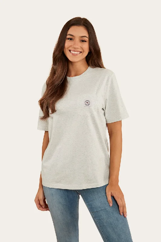 Long Sleeve Women T Shirt for Cooler WeatherEsther Womens Loose Fit T-Shirt - Light Grey Marle Long Sleeve Women T Shirt for Cooler WeatherEsther Womens Loose Fit T-Shirt - Light Grey Marle