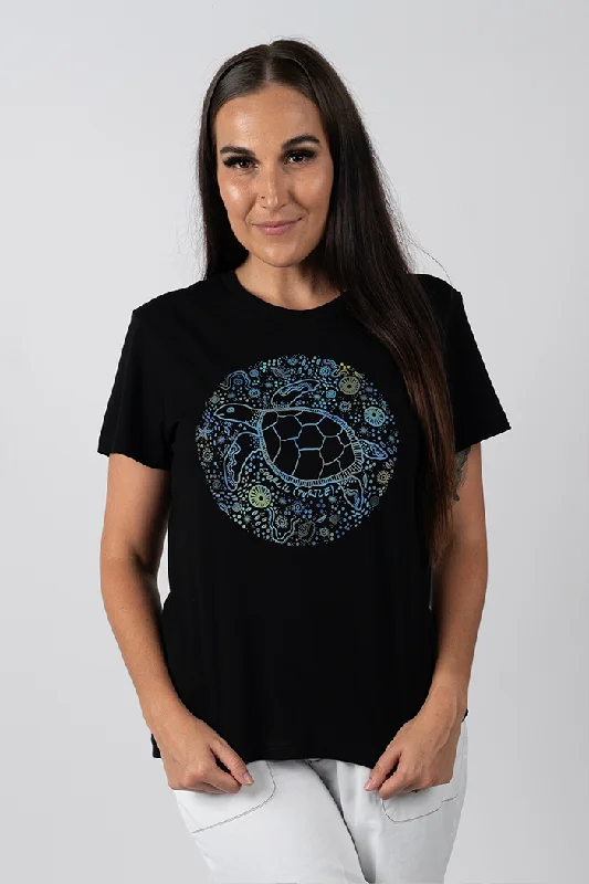Crop Top Women T Shirt to Pair with High - Waisted BottomsGoorlil (Turtle) Black Cotton Crew Neck Women's T-Shirt Crop Top Women T Shirt to Pair with High - Waisted BottomsGoorlil (Turtle) Black Cotton Crew Neck Women's T-Shirt