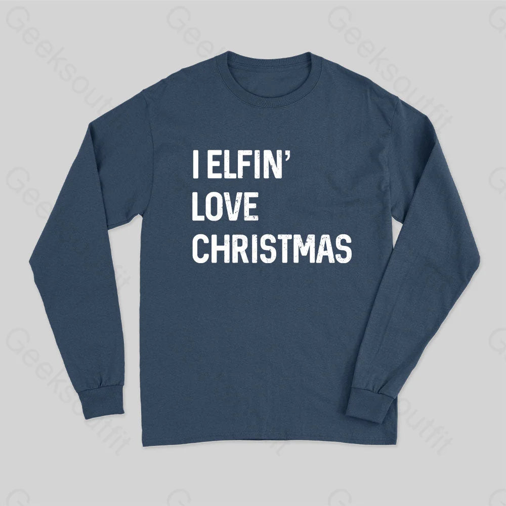 Plus Size Women T Shirt for a Comfortable and Flattering FitI Elfin Love Christmas Long Sleeve T-Shirt Plus Size Women T Shirt for a Comfortable and Flattering FitI Elfin Love Christmas Long Sleeve T-Shirt