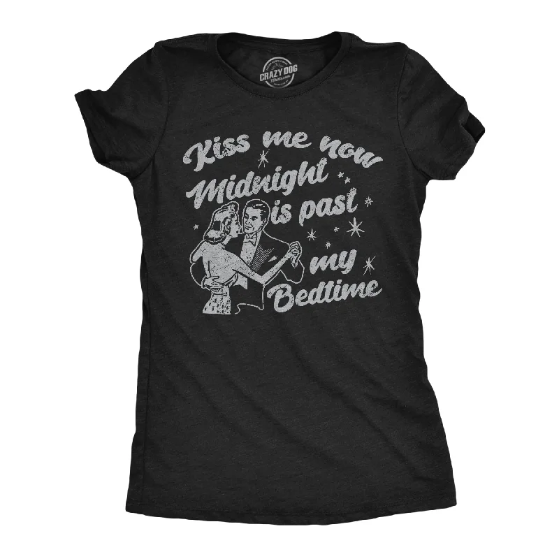 Puff Sleeve Women T Shirt for a Fashion - Forward LookKiss Me Now Midnight Is Past My Bedtime Women's T Shirt Puff Sleeve Women T Shirt for a Fashion - Forward LookKiss Me Now Midnight Is Past My Bedtime Women's T Shirt