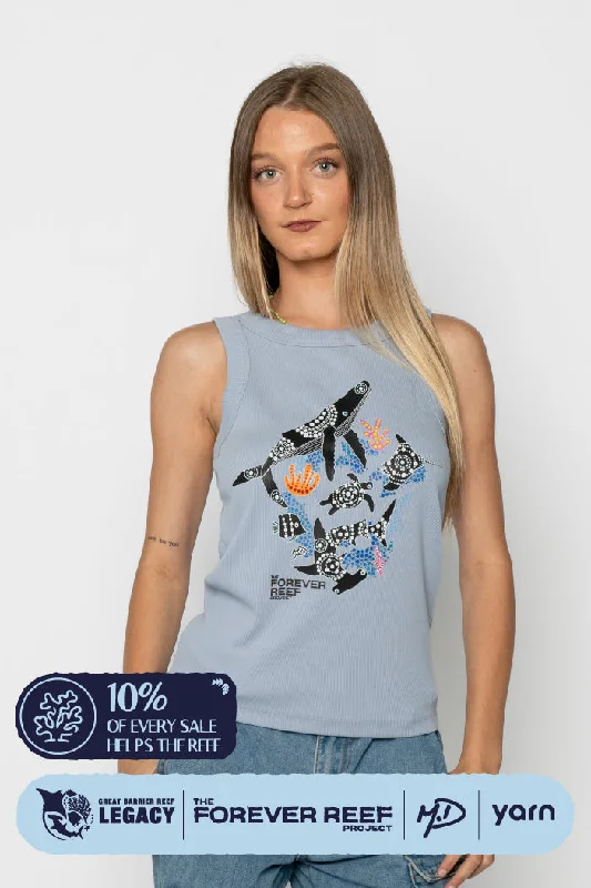 Ringer T Shirt Women with Retro - Inspired StripesProtect Our Coral To Save Our Reef Powder Women's Organic Rib Tank Top Ringer T Shirt Women with Retro - Inspired StripesProtect Our Coral To Save Our Reef Powder Women's Organic Rib Tank Top