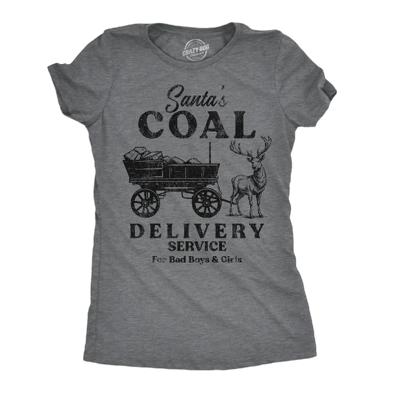 V - Neck Women T Shirt to Enhance the NecklineSantas Coal Delivery Service Women's T Shirt V - Neck Women T Shirt to Enhance the NecklineSantas Coal Delivery Service Women's T Shirt