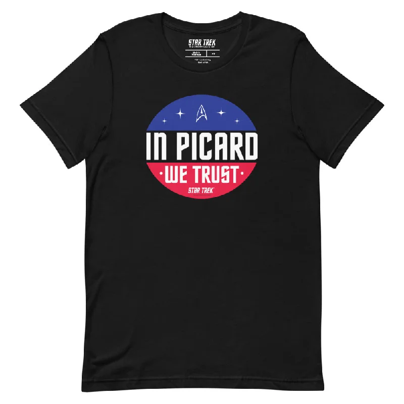 Graphic Print Women T Shirt for a Trendy StatementStar Trek In Picard We Trust Unisex T-Shirt Graphic Print Women T Shirt for a Trendy StatementStar Trek In Picard We Trust Unisex T-Shirt