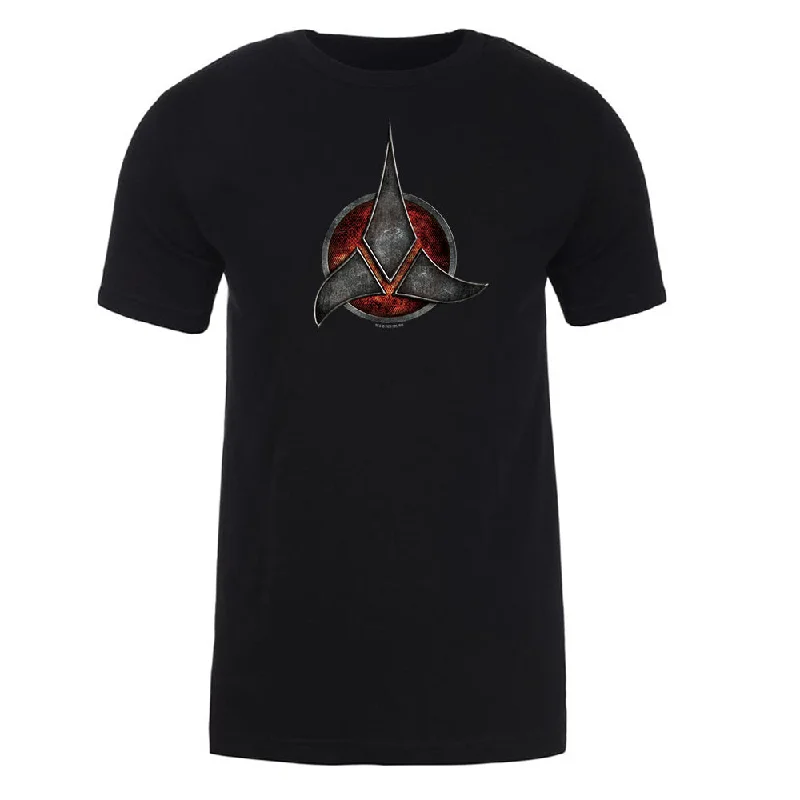 Distressed Women T Shirt with a Laid - Back AestheticStar Trek Klingon Logo Adult Short Sleeve T-Shirt Distressed Women T Shirt with a Laid - Back AestheticStar Trek Klingon Logo Adult Short Sleeve T-Shirt