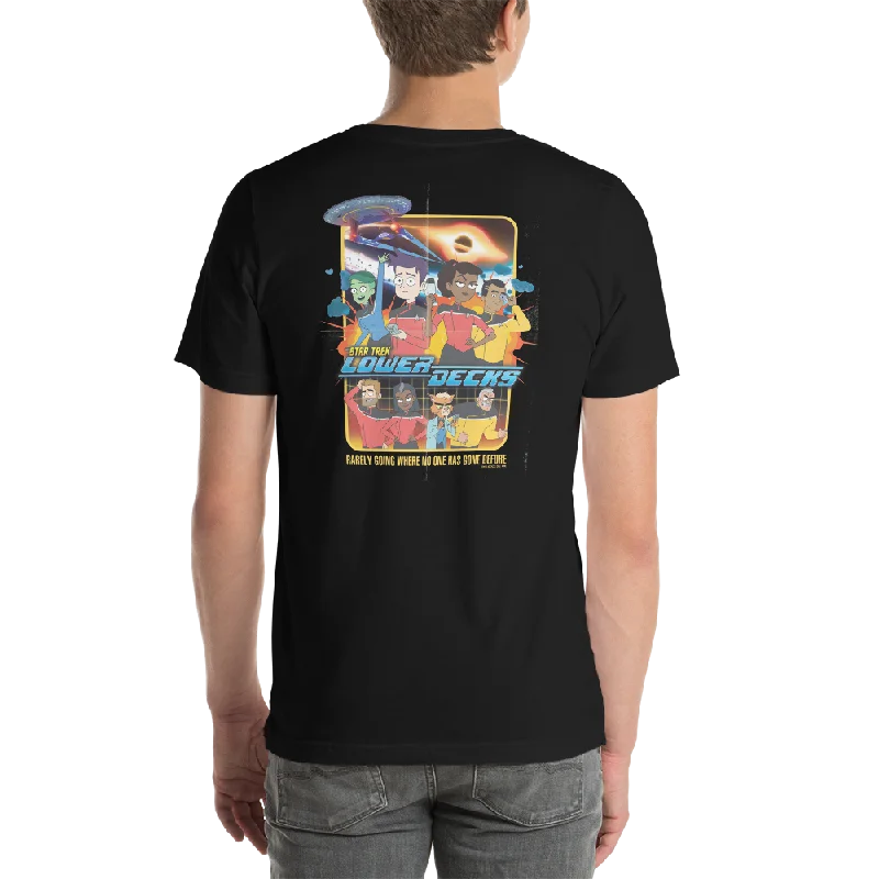Ringer T Shirt Women with Retro - Inspired StripesStar Trek: Lower Decks Rarely Going Where No One Has Gone Before Unisex Premium T-Shirt Ringer T Shirt Women with Retro - Inspired StripesStar Trek: Lower Decks Rarely Going Where No One Has Gone Before Unisex Premium T-Shirt