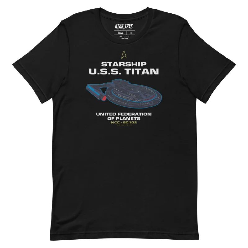 Pocketed Women T Shirt for Added FunctionalityStar Trek: Lower Decks U.S.S. Titan T-Shirt Pocketed Women T Shirt for Added FunctionalityStar Trek: Lower Decks U.S.S. Titan T-Shirt