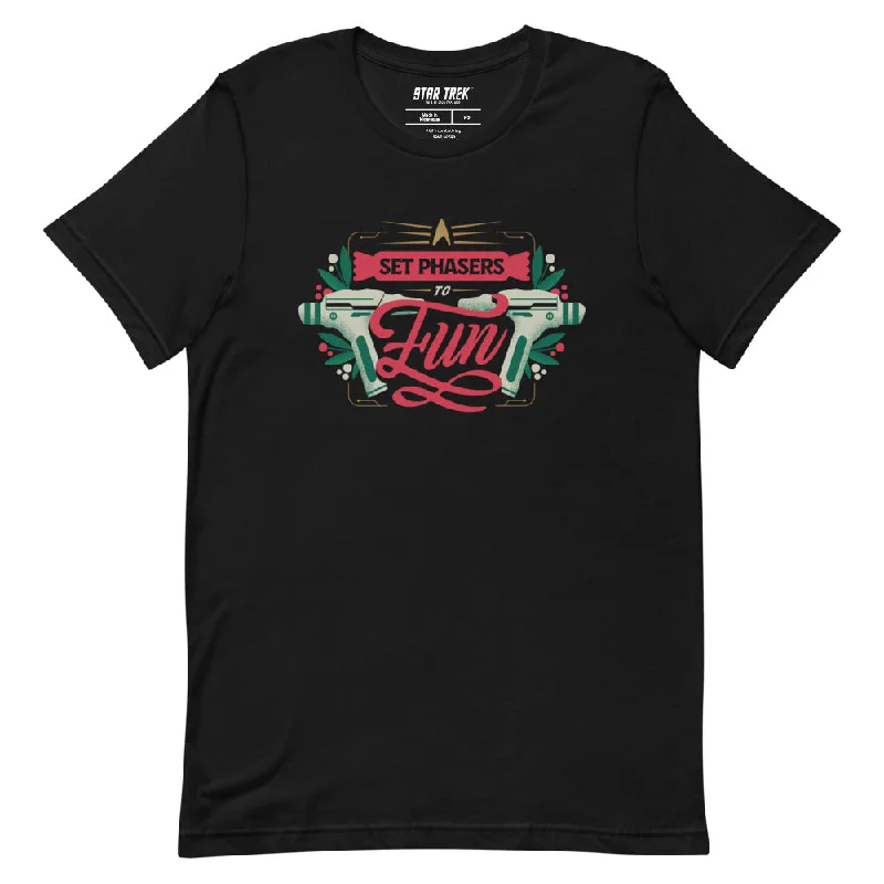 V - Neck Women T Shirt to Enhance the NecklineStar Trek Set Phasers To Fun Holiday Unisex T-Shirt V - Neck Women T Shirt to Enhance the NecklineStar Trek Set Phasers To Fun Holiday Unisex T-Shirt