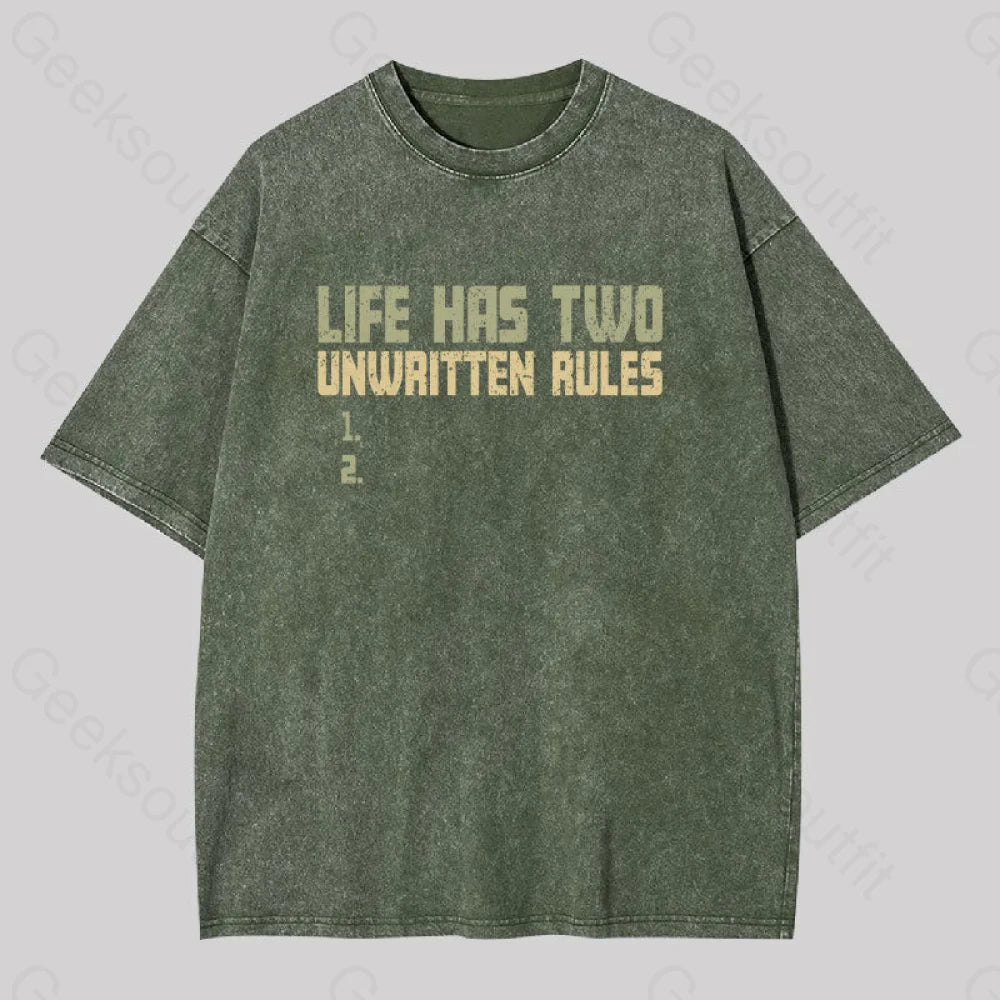 Muscle Women T Shirt for a Sporty and Casual LookThe Two Unwritten Rules of Life Washed T-shirt Muscle Women T Shirt for a Sporty and Casual LookThe Two Unwritten Rules of Life Washed T-shirt