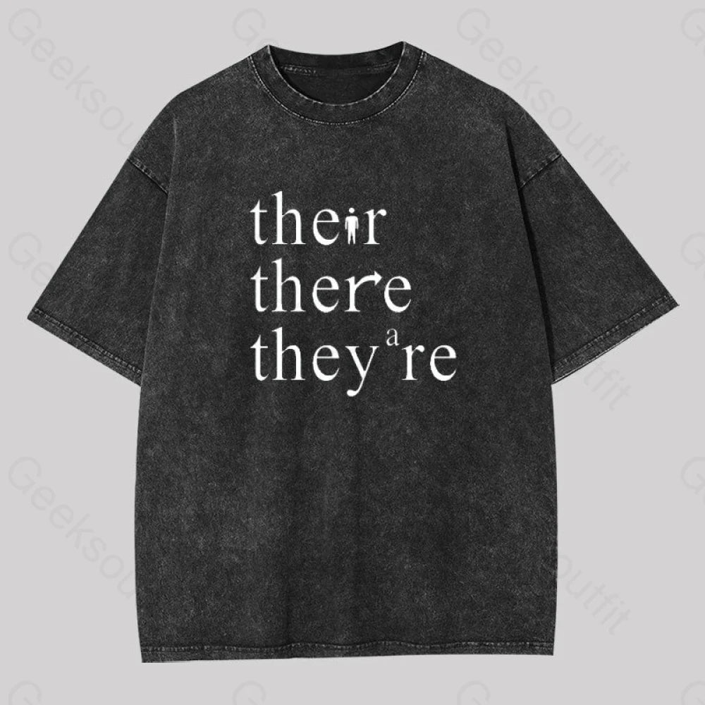 Sheer Women T Shirt for a Stylish and Alluring LookThere Their They're Funny Grammar Washed T-Shirt Sheer Women T Shirt for a Stylish and Alluring LookThere Their They're Funny Grammar Washed T-Shirt