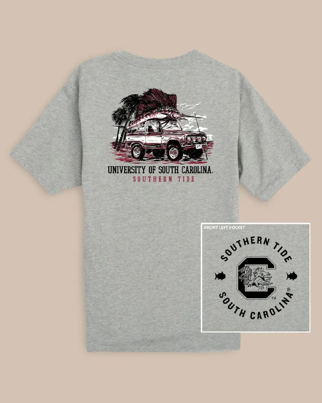 Distressed Women T Shirt with a Laid - Back AestheticUSC Gamecocks Trophy Catch Heather T-Shirt Distressed Women T Shirt with a Laid - Back AestheticUSC Gamecocks Trophy Catch Heather T-Shirt