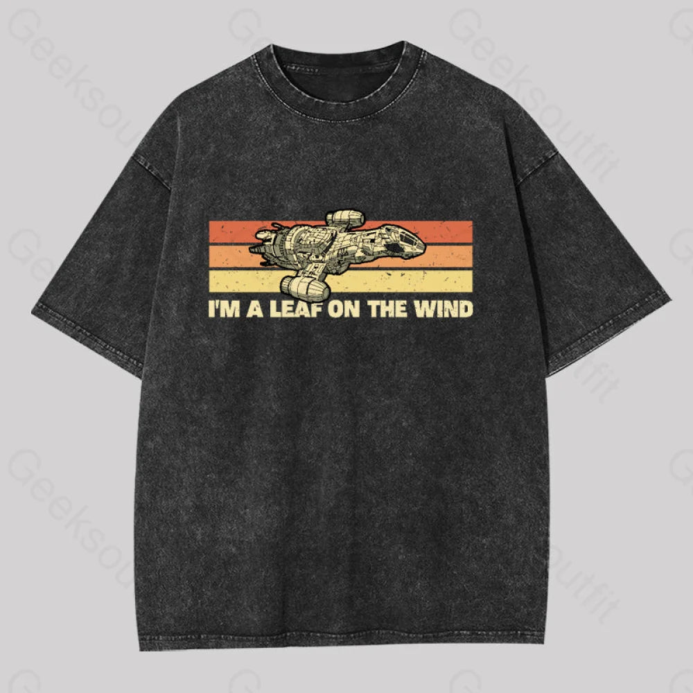 Crew Neck Women T Shirt with a Timeless DesignVintage Leaf On The Wind Washed T-shirt Crew Neck Women T Shirt with a Timeless DesignVintage Leaf On The Wind Washed T-shirt