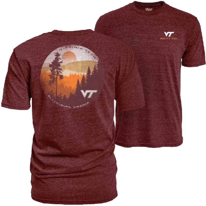 Crop Top Women T Shirt to Pair with High - Waisted BottomsVirginia Tech Collegiate Pines T-Shirt: Maroon Crop Top Women T Shirt to Pair with High - Waisted BottomsVirginia Tech Collegiate Pines T-Shirt: Maroon