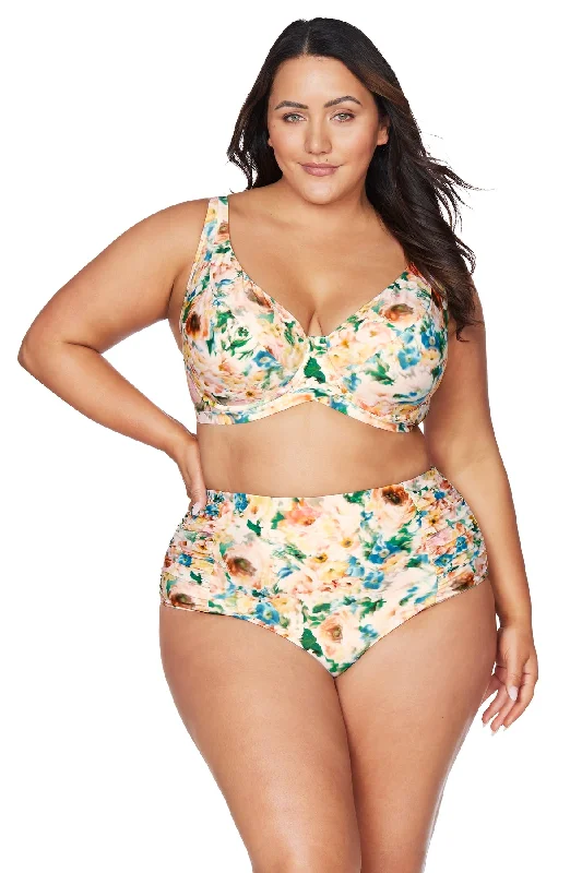 Lace - trimmed bikini for an elegant and romantic touchOdette Goya Underwire E - F Cup Bikini Top