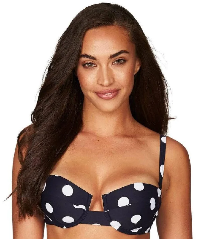Tropical - themed bikini for a vacation - ready beach outfitSea Level Polka Dot Balconette B-C Cup Bikini Top - Night Sky